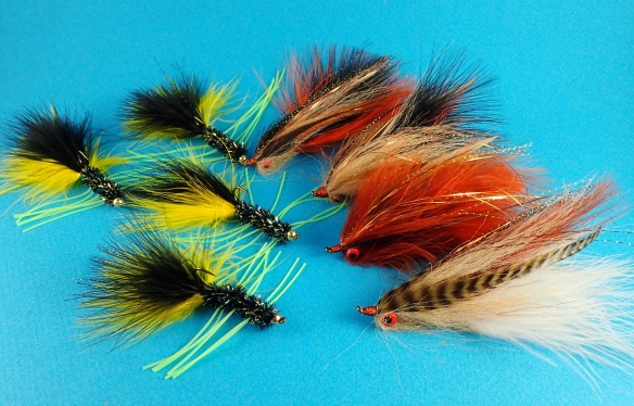Smallmouth bass streamers: TeQueely and Home Invader